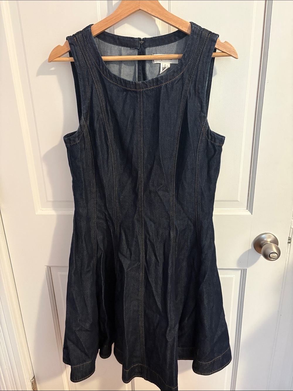 Madewell Dark Denim Sleeveless Fit-and-Flare Mini Dress
